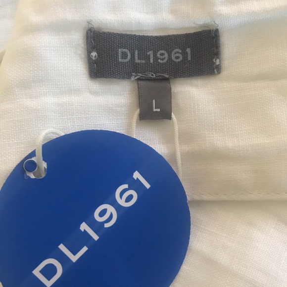 DL1961 Tie-Front Crop Top White L - Picture 4 of 6